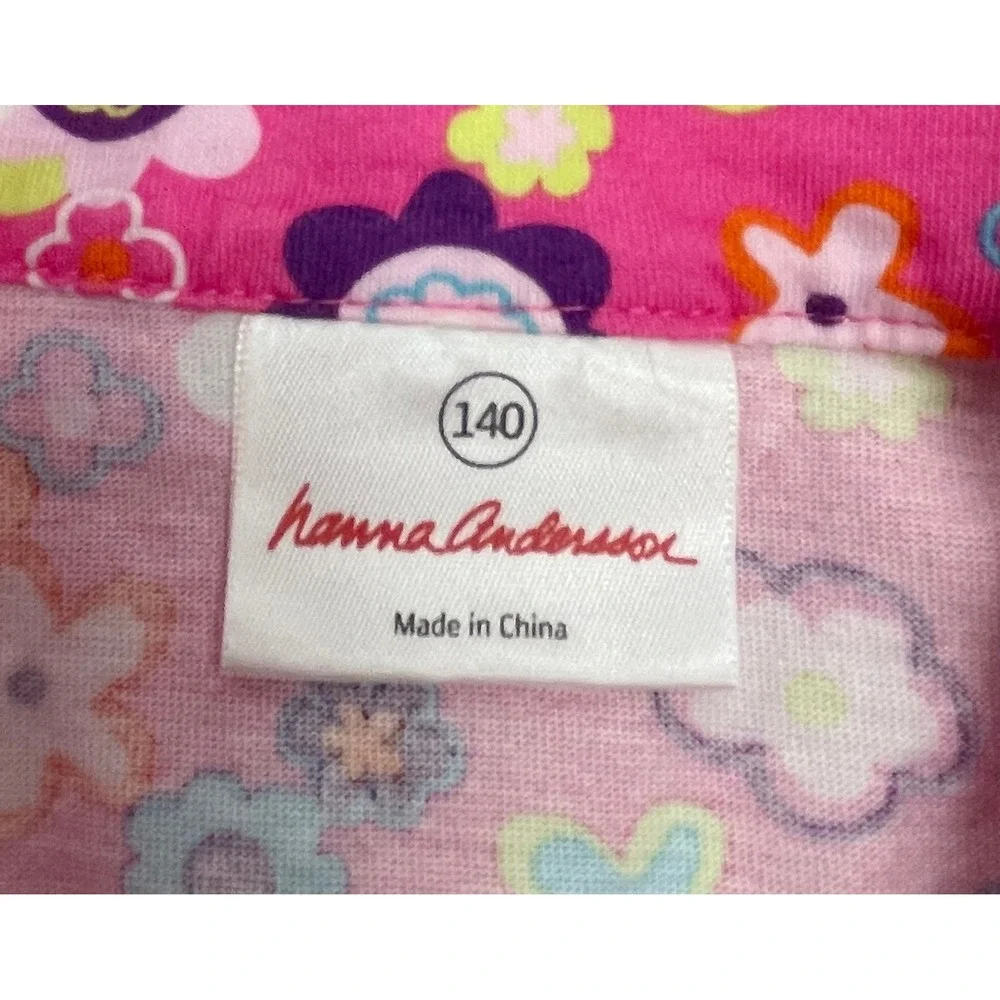 Hanna Andersson Girl 140 US 10 Pink Sleeveless Floral Summer Dress 34936